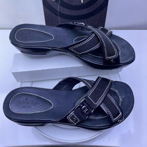 Cole Haan Nike Air Sandals Womens 7 AltBlack Napa Leather NIB